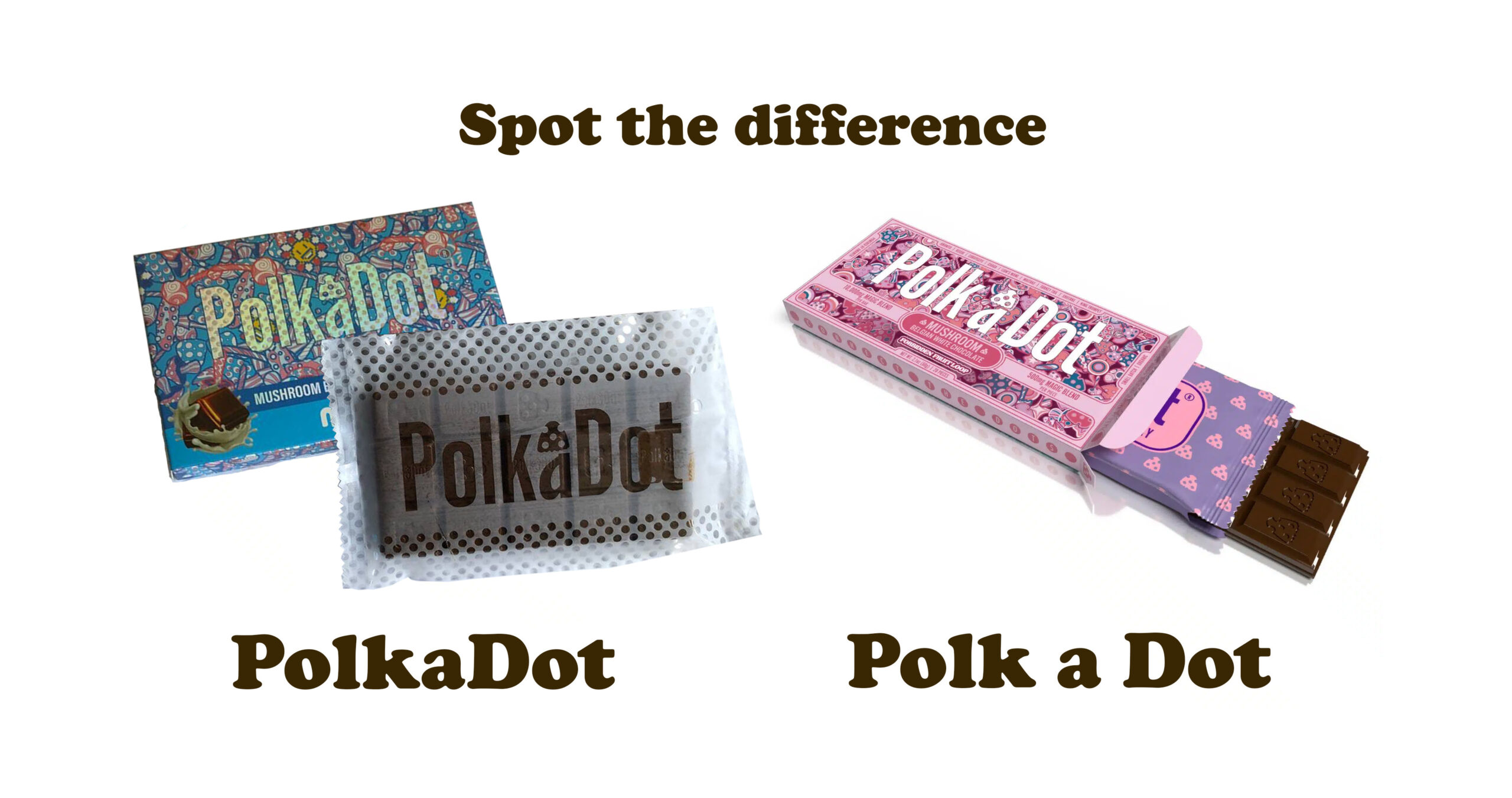 polkadot mushroom chocolate real vs fake